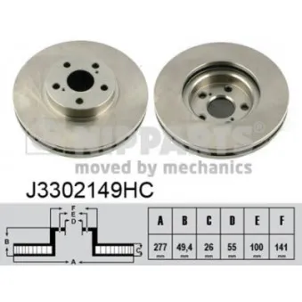 Jeu de 2 disques de frein avant NIPPARTS J3302149HC