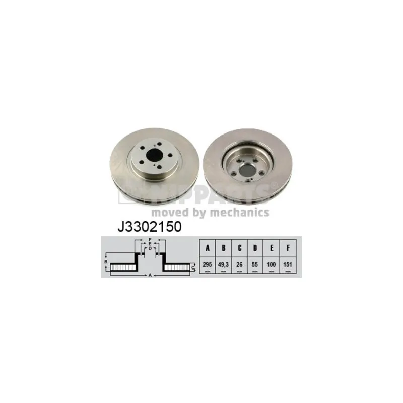 Jeu de 2 disques de frein avant NIPPARTS J3302150