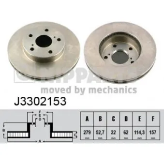 Jeu de 2 disques de frein avant NIPPARTS J3302153