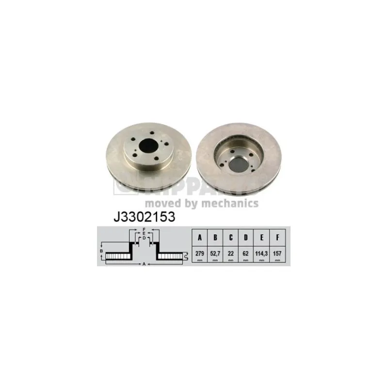 Jeu de 2 disques de frein avant NIPPARTS J3302153