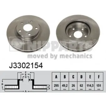 Jeu de 2 disques de frein avant NIPPARTS J3302154