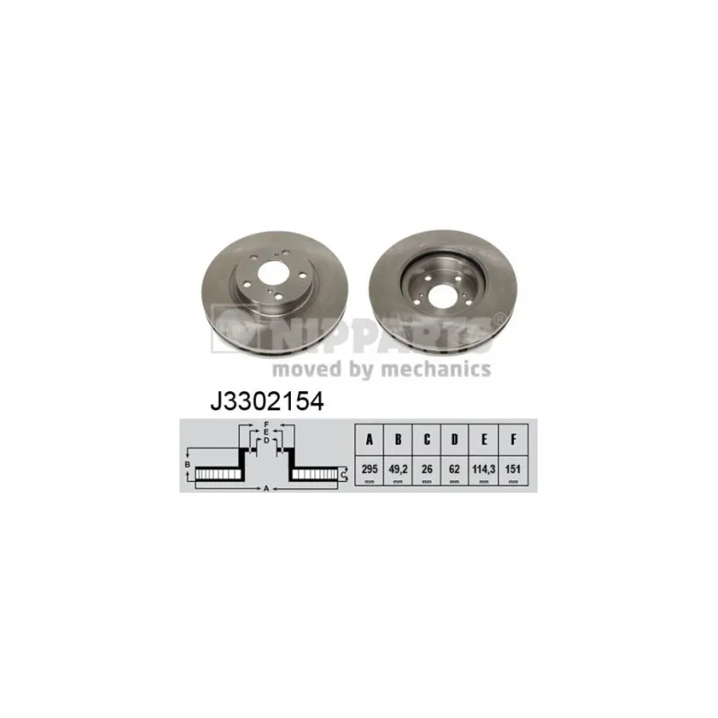 Jeu de 2 disques de frein avant NIPPARTS J3302154