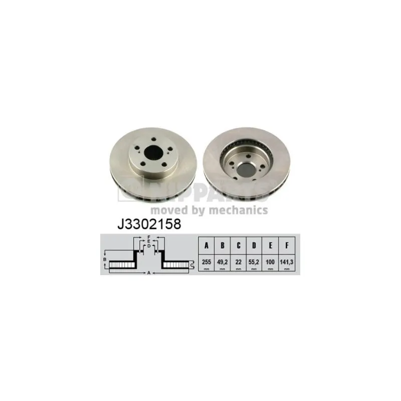 Jeu de 2 disques de frein avant NIPPARTS J3302158