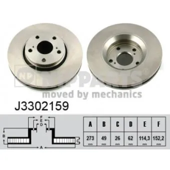 Jeu de 2 disques de frein avant NIPPARTS J3302159