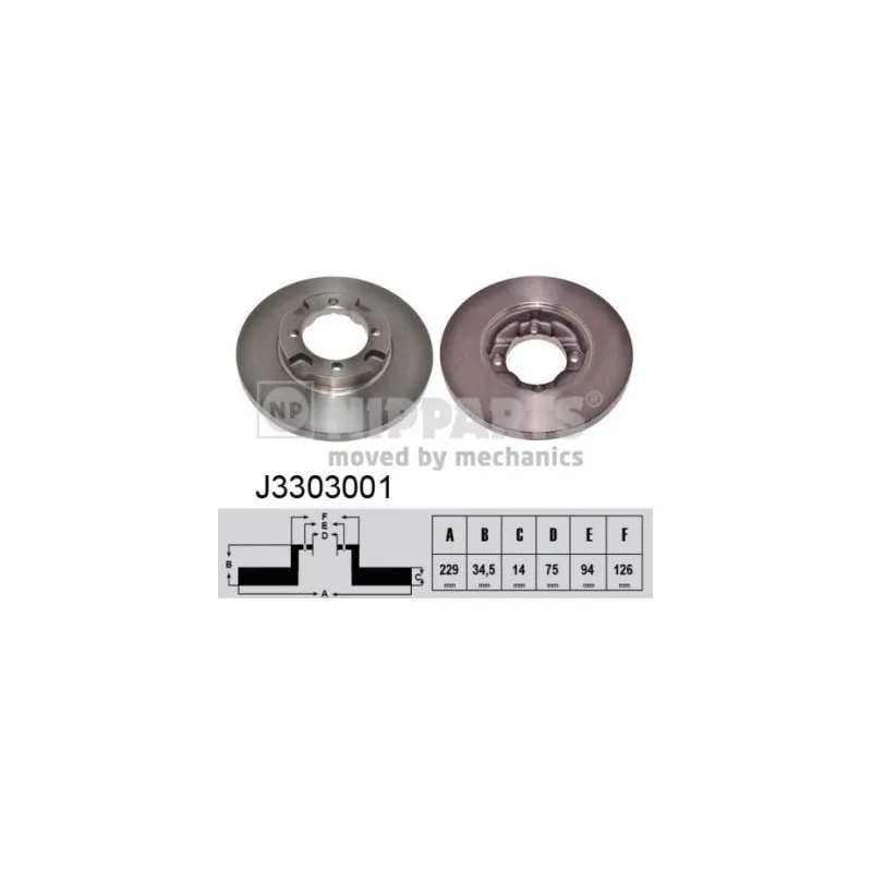 Jeu de 2 disques de frein avant NIPPARTS J3303001