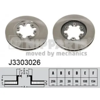 Jeu de 2 disques de frein avant NIPPARTS J3303026