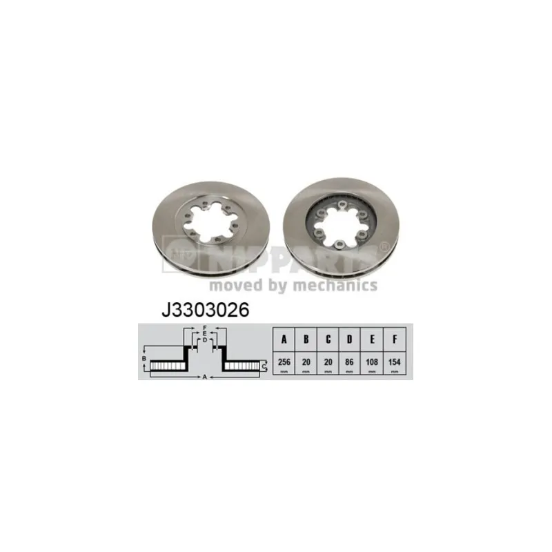Jeu de 2 disques de frein avant NIPPARTS J3303026