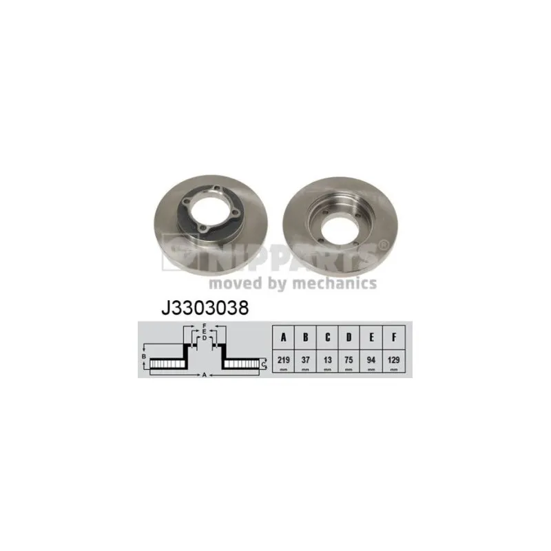 Jeu de 2 disques de frein avant NIPPARTS J3303038