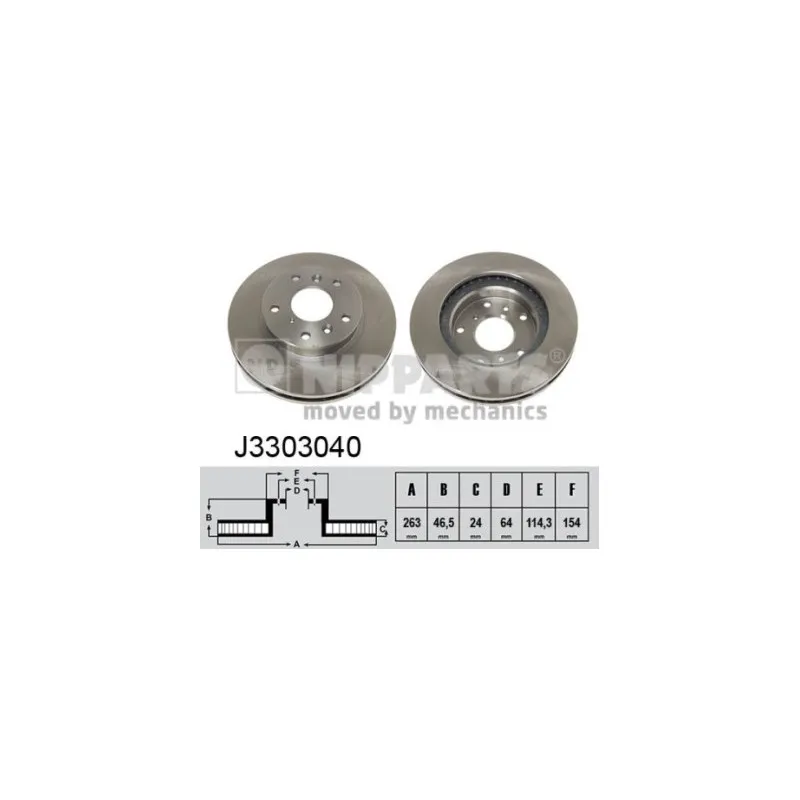 Jeu de 2 disques de frein avant NIPPARTS J3303040