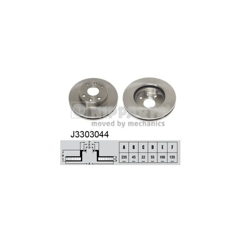 Jeu de 2 disques de frein avant NIPPARTS J3303044