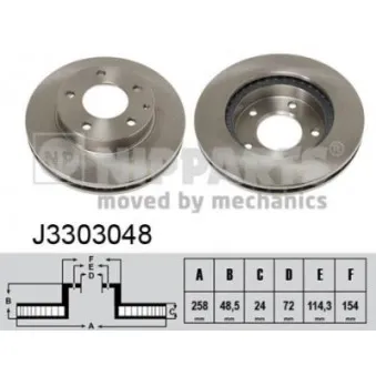 Jeu de 2 disques de frein avant NIPPARTS J3303048
