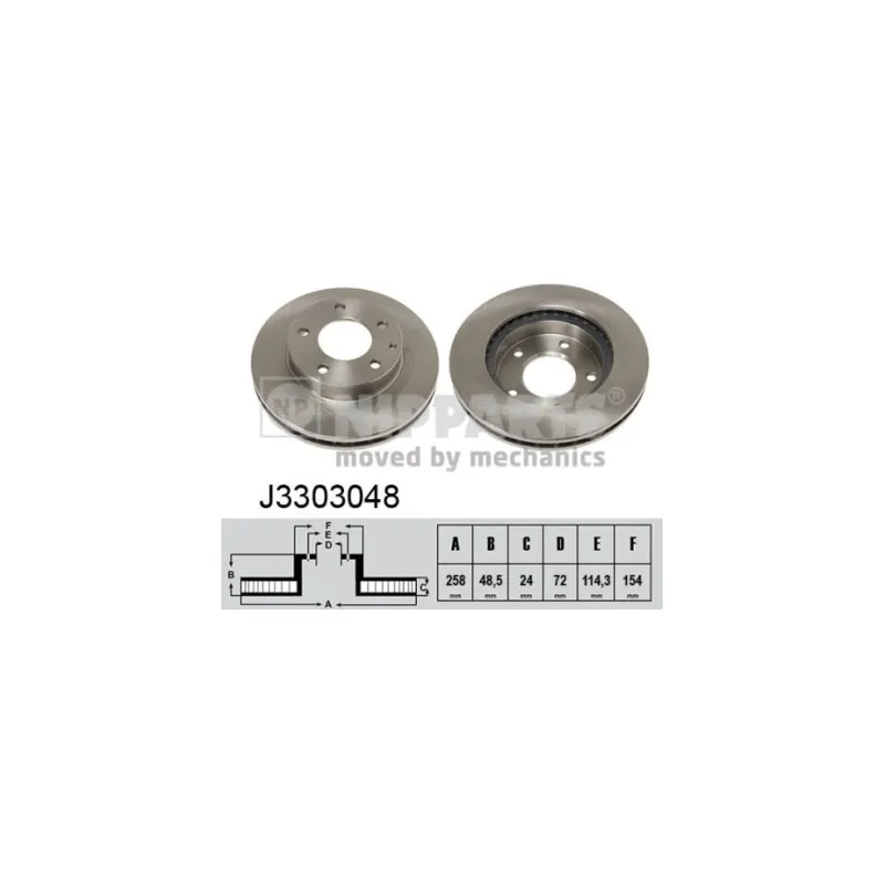 Jeu de 2 disques de frein avant NIPPARTS J3303048
