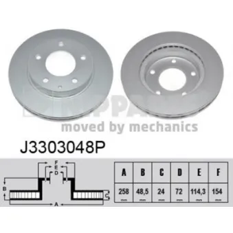 Jeu de 2 disques de frein avant NIPPARTS J3303048P