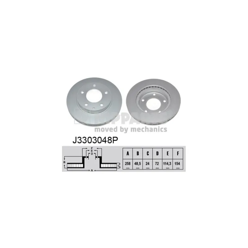 Jeu de 2 disques de frein avant NIPPARTS J3303048P