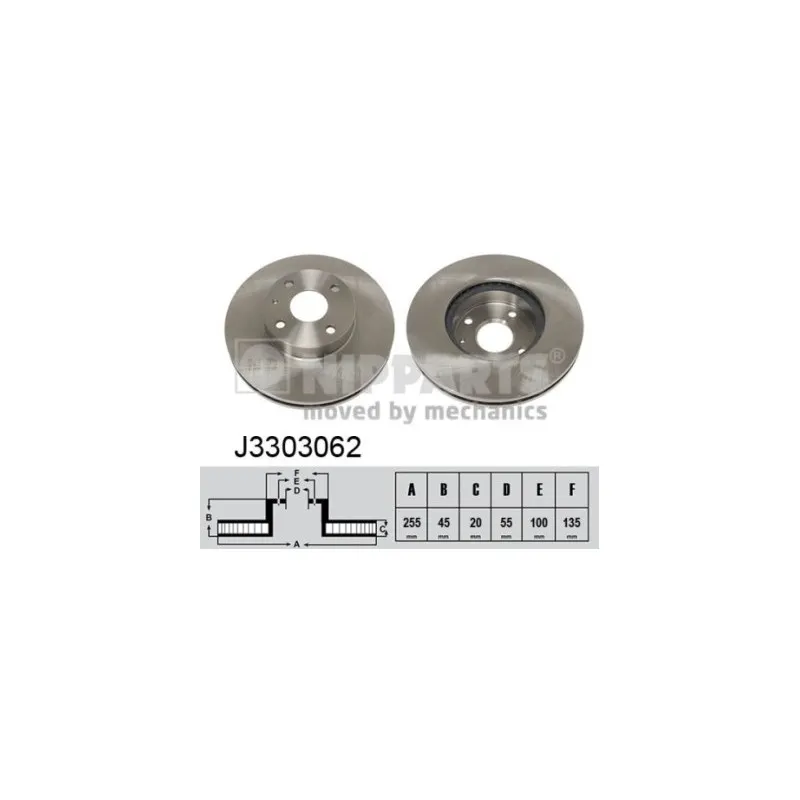 Jeu de 2 disques de frein avant NIPPARTS J3303062