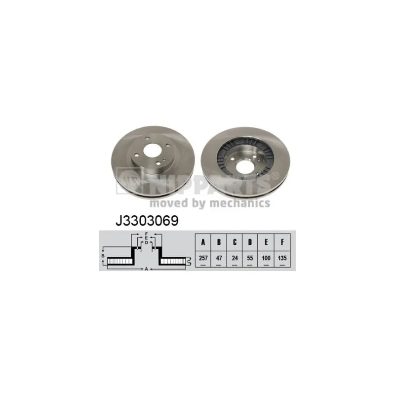 Jeu de 2 disques de frein avant NIPPARTS J3303069