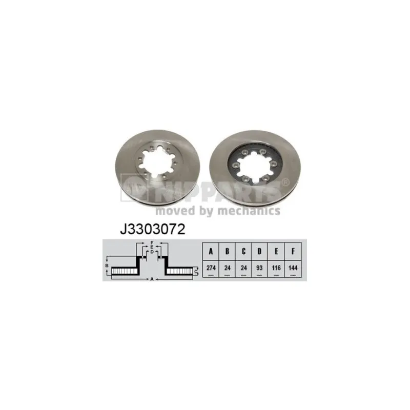 Jeu de 2 disques de frein avant NIPPARTS J3303072