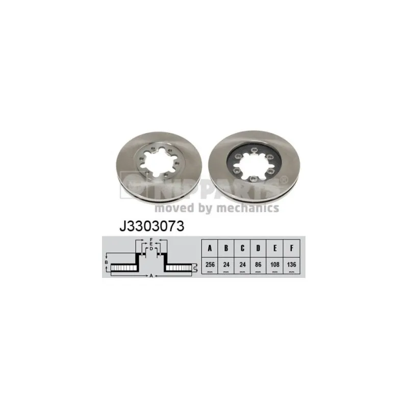 Jeu de 2 disques de frein avant NIPPARTS J3303073