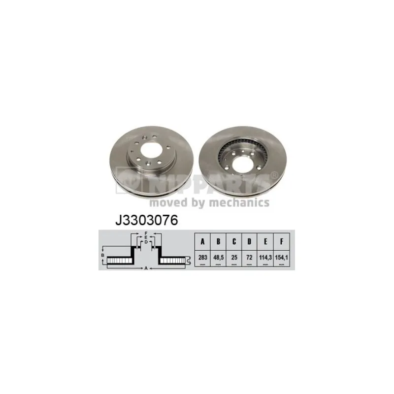 Jeu de 2 disques de frein avant NIPPARTS J3303076