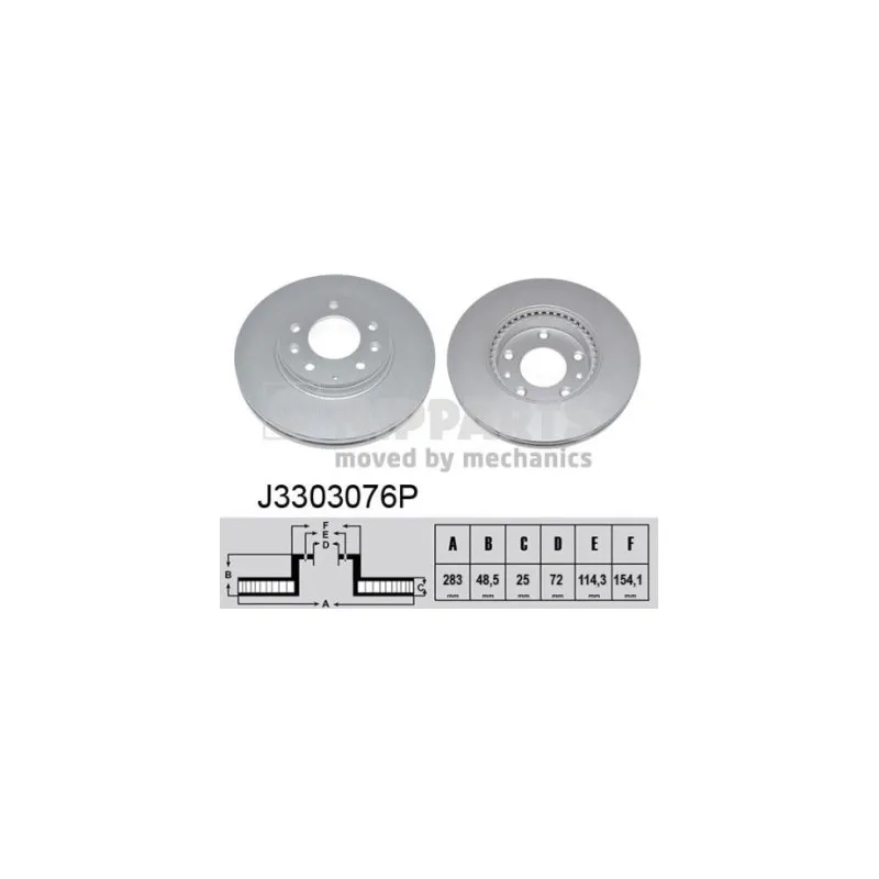 Jeu de 2 disques de frein avant NIPPARTS J3303076P