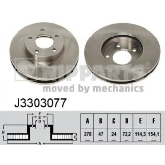 Jeu de 2 disques de frein avant NIPPARTS J3303077