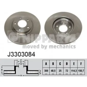 Jeu de 2 disques de frein avant NIPPARTS J3303084