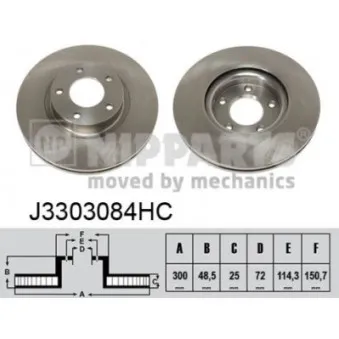 Jeu de 2 disques de frein avant NIPPARTS J3303084HC