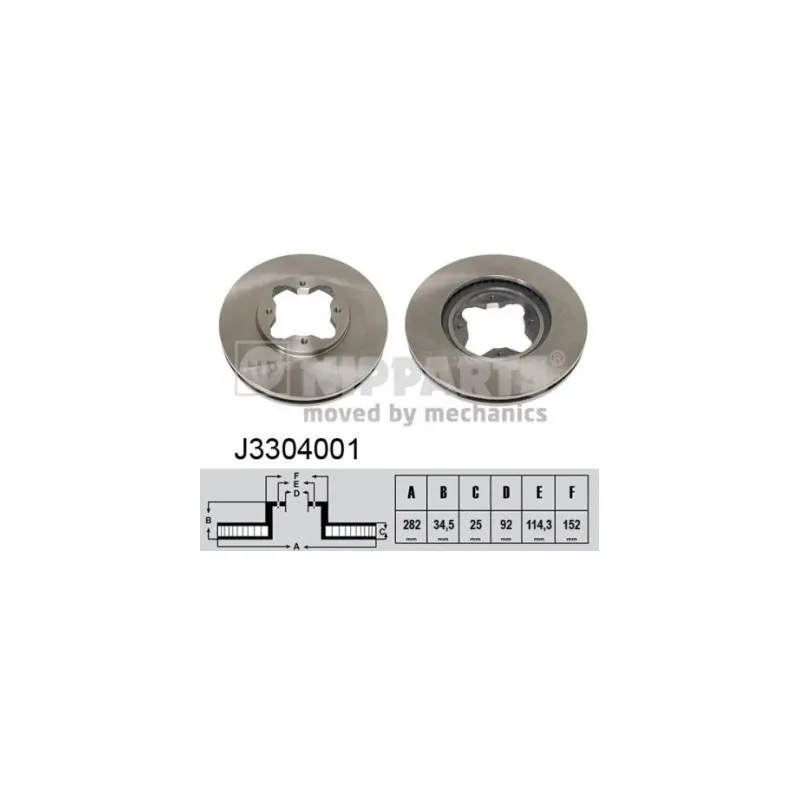 Jeu de 2 disques de frein avant NIPPARTS J3304001