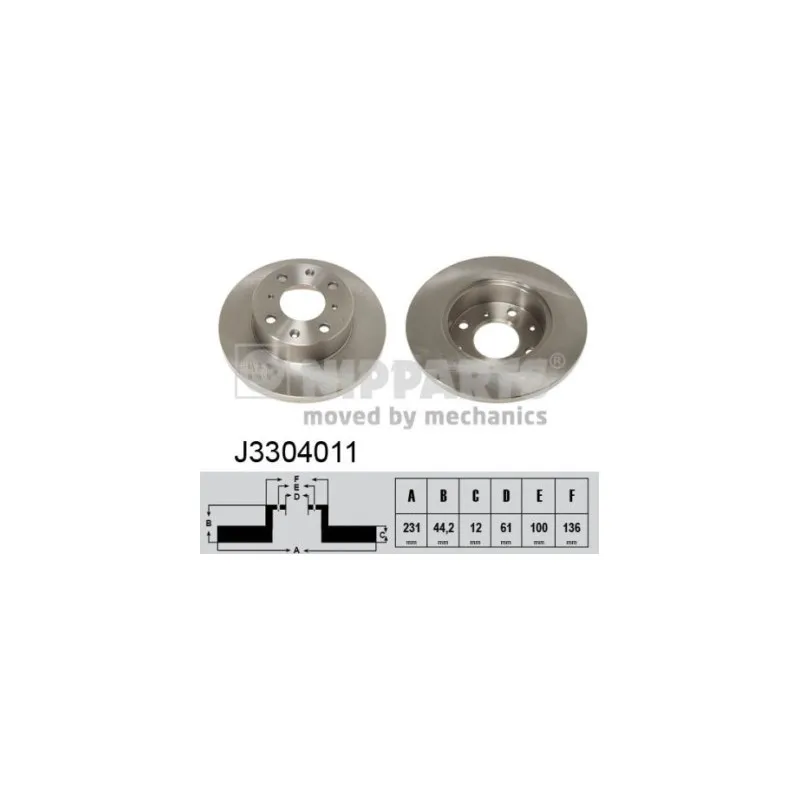 Jeu de 2 disques de frein avant NIPPARTS J3304011