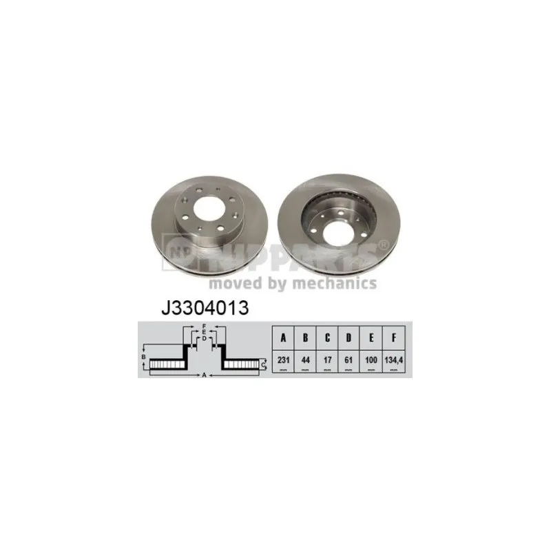 Jeu de 2 disques de frein avant NIPPARTS J3304013