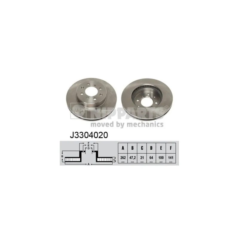 Jeu de 2 disques de frein avant NIPPARTS J3304020