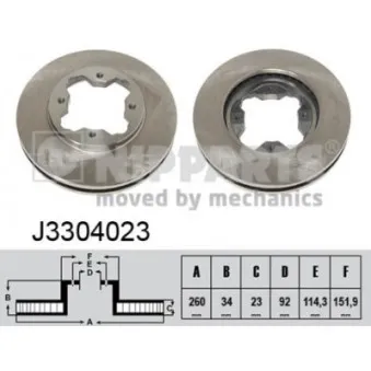 Jeu de 2 disques de frein avant NIPPARTS J3304023