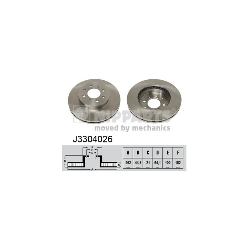 Jeu de 2 disques de frein avant NIPPARTS J3304026