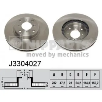 Jeu de 2 disques de frein avant NIPPARTS J3304027