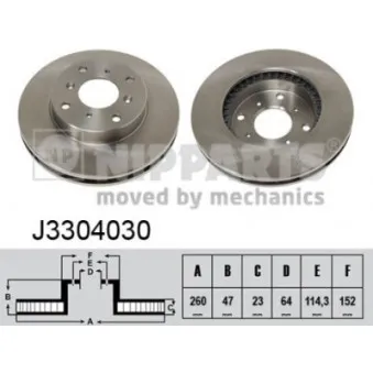 Jeu de 2 disques de frein avant NIPPARTS J3304030