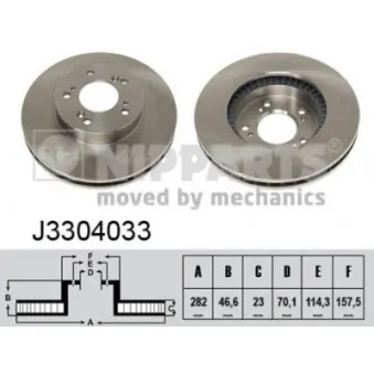 Jeu de 2 disques de frein avant NIPPARTS J3304033