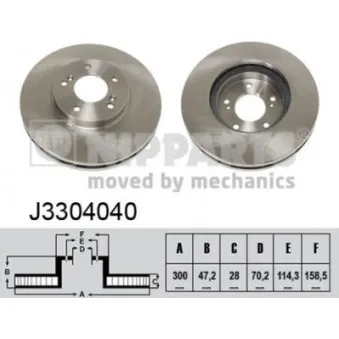 Jeu de 2 disques de frein avant NIPPARTS J3304040