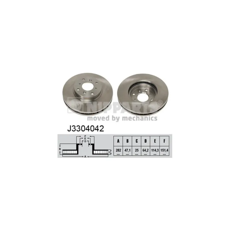 Jeu de 2 disques de frein avant NIPPARTS J3304042