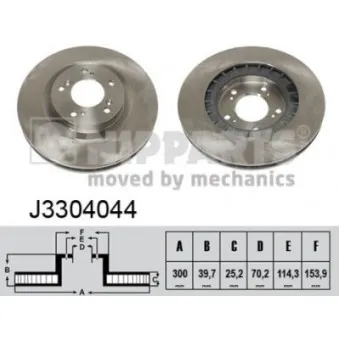 Jeu de 2 disques de frein avant NIPPARTS J3304044