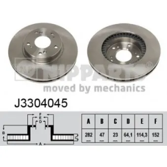 Jeu de 2 disques de frein avant NIPPARTS J3304045