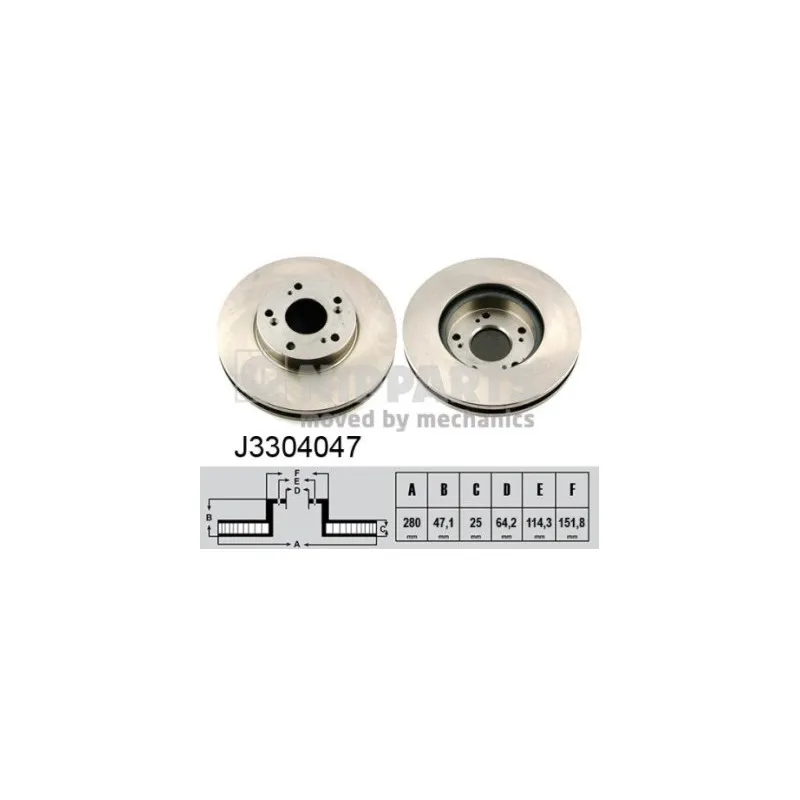 Jeu de 2 disques de frein avant NIPPARTS J3304047