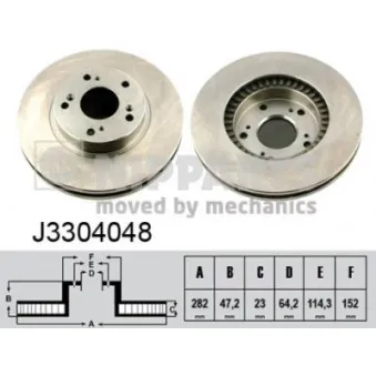 Jeu de 2 disques de frein avant NIPPARTS J3304048