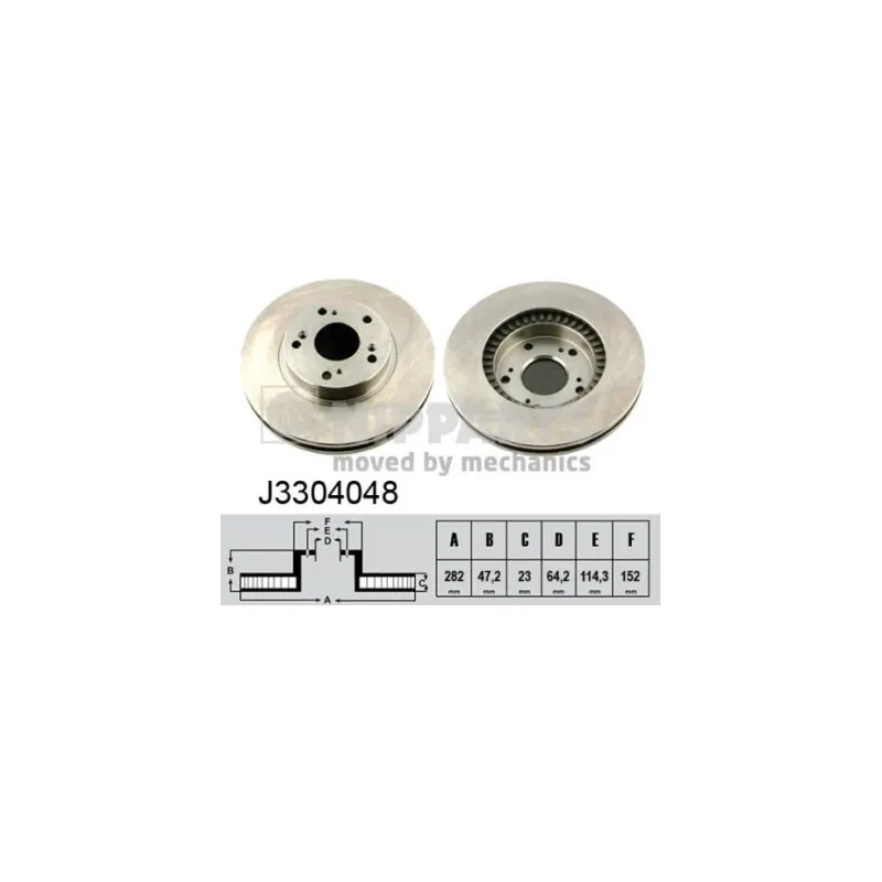 Jeu de 2 disques de frein avant NIPPARTS J3304048