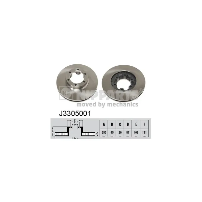 Jeu de 2 disques de frein avant NIPPARTS J3305001