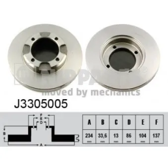 Jeu de 2 disques de frein avant NIPPARTS J3305005