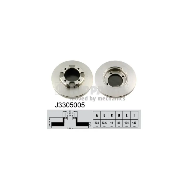 Jeu de 2 disques de frein avant NIPPARTS J3305005
