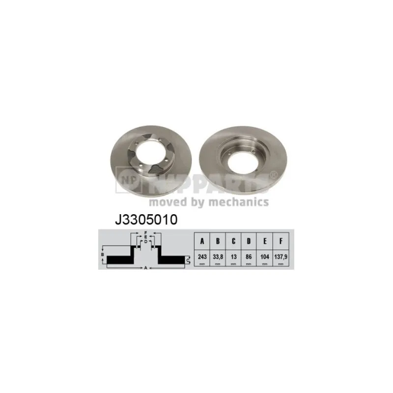 Jeu de 2 disques de frein avant NIPPARTS J3305010