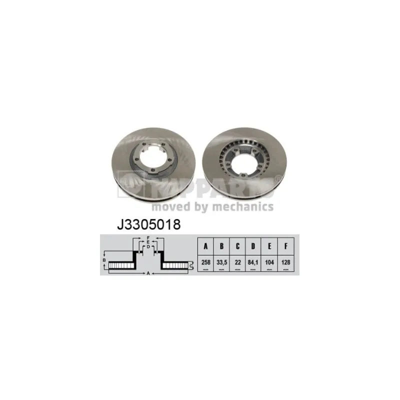 Jeu de 2 disques de frein avant NIPPARTS J3305018
