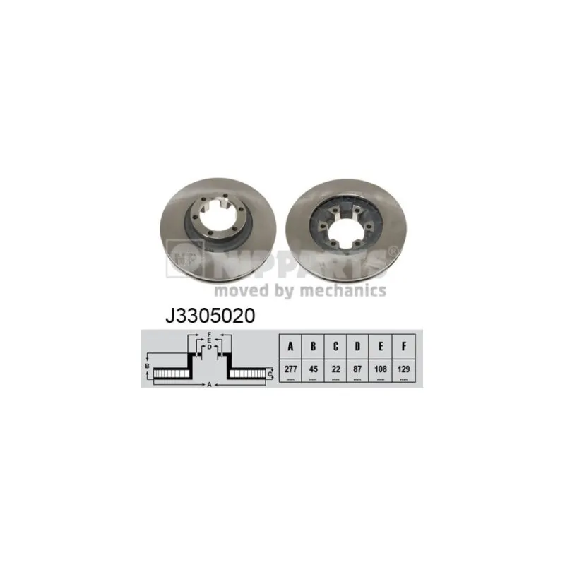 Jeu de 2 disques de frein avant NIPPARTS J3305020