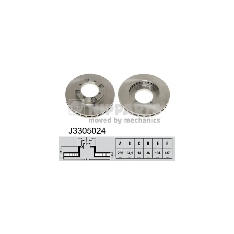 Jeu de 2 disques de frein avant NIPPARTS J3305024